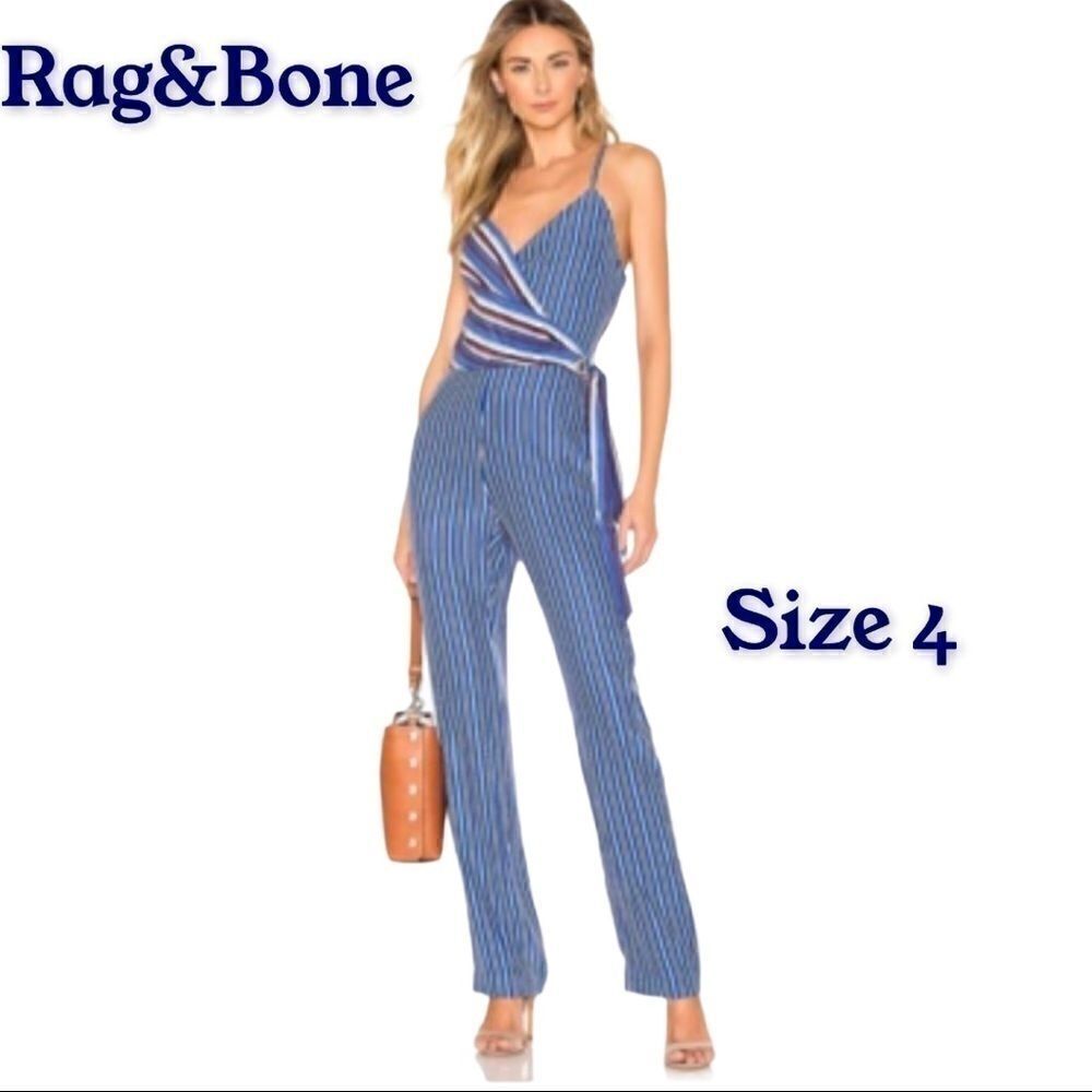 NWT Rag & Bone Felix Striped Silk Jumpsuit 4 - Picture 4 of 16